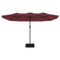 vidaXL Doppelsonnenschirm Bordeauxrot 449x245 cm vidaXL Doppelsonnenschirm Bordeauxrot 449x245 cm