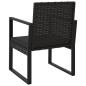 3-tlg. Garten-Lounge-Set mit Kissen Schwarz Poly Rattan 3-tlg. Garten-Lounge-Set mit Kissen Schwarz Poly Rattan