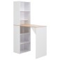 vidaXL Bartisch mit Schrank Weiß 115x59x200 cm vidaXL Bartisch mit Schrank Weiß 115x59x200 cm