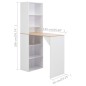 vidaXL Bartisch mit Schrank Weiß 115x59x200 cm vidaXL Bartisch mit Schrank Weiß 115x59x200 cm