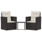 3-tlg. Garten-Lounge-Set mit Kissen Poly Rattan Schwarz 3-tlg. Garten-Lounge-Set mit Kissen Poly Rattan Schwarz
