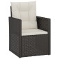 3-tlg. Garten-Lounge-Set mit Kissen Poly Rattan Schwarz 3-tlg. Garten-Lounge-Set mit Kissen Poly Rattan Schwarz