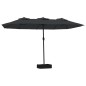 vidaXL Doppelsonnenschirm Schwarz 449x245 cm
