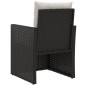 3-tlg. Garten-Lounge-Set mit Kissen Poly Rattan Schwarz 3-tlg. Garten-Lounge-Set mit Kissen Poly Rattan Schwarz
