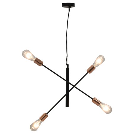 vidaXL Deckenleuchte mit Glühlampen 2 W Schwarz und Kupfer E27