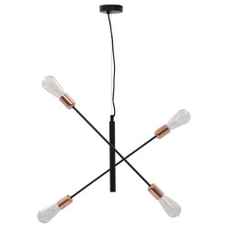 vidaXL Deckenleuchte mit Glühlampen 2 W Schwarz und Kupfer E27