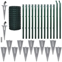 vidaXL Eurozaun Stahl 25 x 0,8 m Grün