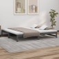 vidaXL Tagesbett Ausziehbar Grau 2x(100x200) cm Massivholz Kiefer vidaXL Tagesbett Ausziehbar Grau 2x(100x200) cm Massivholz Kiefer