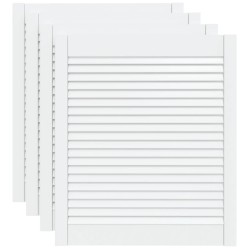 vidaXL Lamellentüren 4 Stk. Massivholz Kiefer Weiß 69x59,4 cm