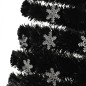 vidaXL Weihnachtsbaum mit LED-Schneeflocken Schwarz 180 cm Fiberoptik vidaXL Weihnachtsbaum mit LED-Schneeflocken Schwarz 180 cm Fiberoptik