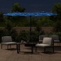 vidaXL Doppelsonnenschirm mit LEDs Azurblau 316x240 cm vidaXL Doppelsonnenschirm mit LEDs Azurblau 316x240 cm
