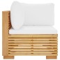 Garten-Ecksofa mit Creme Kissen Massivholz Teak Garten-Ecksofa mit Creme Kissen Massivholz Teak