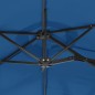 vidaXL Doppelsonnenschirm mit LEDs Azurblau 316x240 cm vidaXL Doppelsonnenschirm mit LEDs Azurblau 316x240 cm