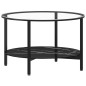 vidaXL Beistelltisch Schwarz und Schwarze Marmor-Optik 70 cm Hartglas vidaXL Beistelltisch Schwarz und Schwarze Marmor-Optik 70 cm Hartglas