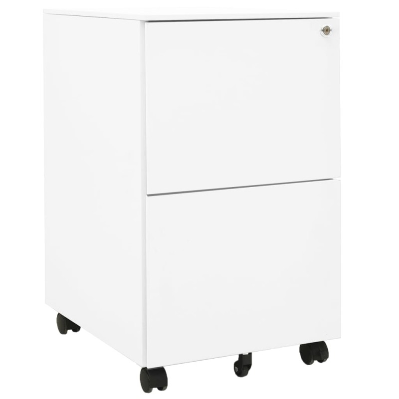vidaXL Aktenschrank mit Rollen Weiß 39x45x67 cm Stahl vidaXL Aktenschrank mit Rollen Weiß 39x45x67 cm Stahl