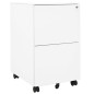 vidaXL Aktenschrank mit Rollen Weiß 39x45x67 cm Stahl vidaXL Aktenschrank mit Rollen Weiß 39x45x67 cm Stahl