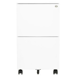 vidaXL Aktenschrank mit Rollen Weiß 39x45x67 cm Stahl