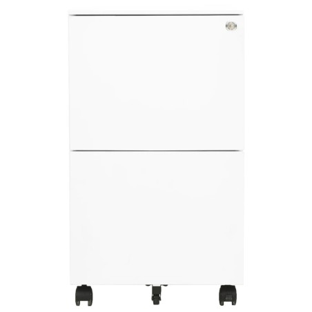 vidaXL Aktenschrank mit Rollen Weiß 39x45x67 cm Stahl