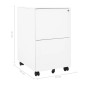 vidaXL Aktenschrank mit Rollen Weiß 39x45x67 cm Stahl vidaXL Aktenschrank mit Rollen Weiß 39x45x67 cm Stahl