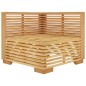Garten-Ecksofa mit Creme Kissen Massivholz Teak Garten-Ecksofa mit Creme Kissen Massivholz Teak