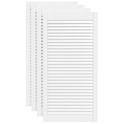 vidaXL Schranktüren Lamellen-Design 4 Stk Weiß 99,3x49,4 cm Massivholz