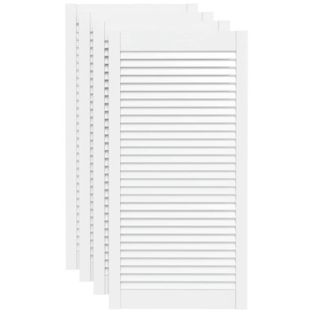 vidaXL Schranktüren Lamellen-Design 4 Stk Weiß 99,3x49,4 cm Massivholz