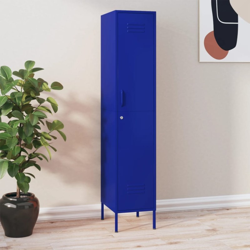 vidaXL Schließfachschrank Marineblau 35x46x180 cm Stahl vidaXL Schließfachschrank Marineblau 35x46x180 cm Stahl