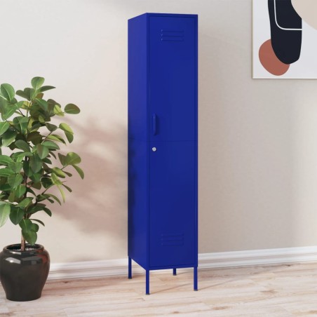 vidaXL Schließfachschrank Marineblau 35x46x180 cm Stahl