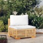 vidaXL Garten-Mittelsofa mit Creme Kissen Massivholz Teak vidaXL Garten-Mittelsofa mit Creme Kissen Massivholz Teak