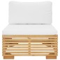 vidaXL Garten-Mittelsofa mit Creme Kissen Massivholz Teak vidaXL Garten-Mittelsofa mit Creme Kissen Massivholz Teak