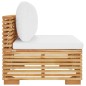 vidaXL Garten-Mittelsofa mit Creme Kissen Massivholz Teak vidaXL Garten-Mittelsofa mit Creme Kissen Massivholz Teak