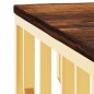 vidaXL Couchtisch Golden Edelstahl und Altholz Massiv vidaXL Couchtisch Golden Edelstahl und Altholz Massiv
