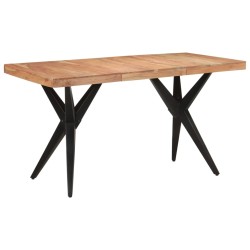 vidaXL Esstisch Schwarz 140x70x76 cm Massivholz Akazie 