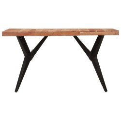 vidaXL Esstisch Schwarz 140x70x76 cm Massivholz Akazie 