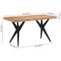 vidaXL Esstisch Schwarz 140x70x76 cm Massivholz Akazie vidaXL Esstisch Schwarz 140x70x76 cm Massivholz Akazie