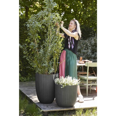 Capi Vase Urban Tube Elegant Niedrig 46x58 cm Dunkelgrau 