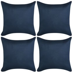 vidaXL Kissenbezüge 4 Stk. 80x80 cm Polyester Wildleder-Optik Navy