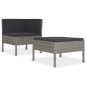 2-tlg. Garten-Lounge-Set mit Auflagen Poly Rattan Grau 2-tlg. Garten-Lounge-Set mit Auflagen Poly Rattan Grau