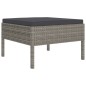 2-tlg. Garten-Lounge-Set mit Auflagen Poly Rattan Grau 2-tlg. Garten-Lounge-Set mit Auflagen Poly Rattan Grau