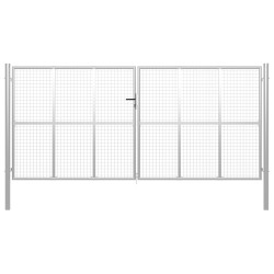 vidaXL Gartentor Verzinkter Stahl 415 x 250 cm Silbern