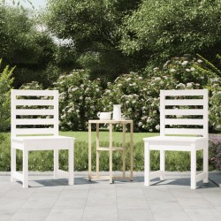 vidaXL Gartenstühle 2 Stk. Weiß 40,5x48x91,5 cm Massivholz Kiefer