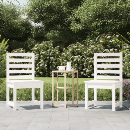 vidaXL Gartenstühle 2 Stk. Weiß 40,5x48x91,5 cm Massivholz Kiefer