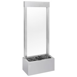 vidaXL Gartenbrunnen Silbern 39x22x108,5 cm Edelstahl