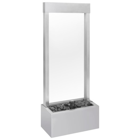 vidaXL Gartenbrunnen Silbern 39x22x108,5 cm Edelstahl