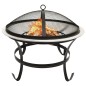vidaXL 2in1 Feuerschale und Grill mit Schürhaken 56x56x49 cm Edelstahl vidaXL 2in1 Feuerschale und Grill mit Schürhaken 56x56x49 cm Edelstahl