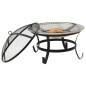 vidaXL 2in1 Feuerschale und Grill mit Schürhaken 56x56x49 cm Edelstahl vidaXL 2in1 Feuerschale und Grill mit Schürhaken 56x56x49 cm Edelstahl