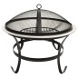 vidaXL 2in1 Feuerschale und Grill mit Schürhaken 56x56x49 cm Edelstahl vidaXL 2in1 Feuerschale und Grill mit Schürhaken 56x56x49 cm Edelstahl