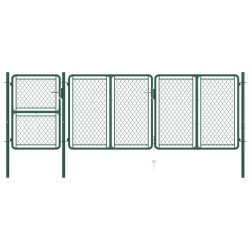 vidaXL Gartentor Stahl 125x395 cm Grün