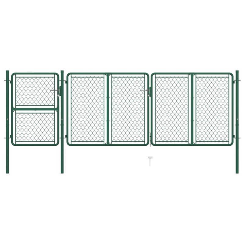 vidaXL Gartentor Stahl 125x395 cm Grün vidaXL Gartentor Stahl 125x395 cm Grün