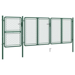 vidaXL Gartentor Stahl 125x395 cm Grün